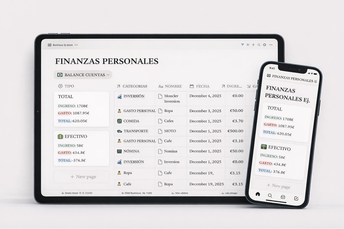 Control Financiero Mensual en Notion + Atajo para iPhone