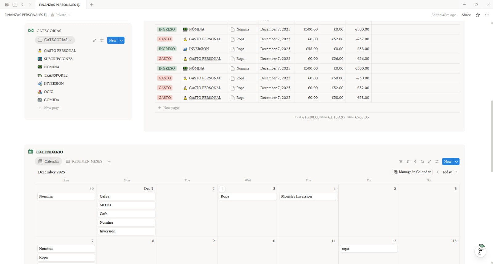 Control Financiero Mensual en Notion + Atajo para iPhone